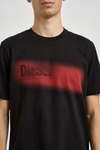 T-shirt uomocon stampa logo sfumata nera A25121 0QIAM9XX DIESEL 