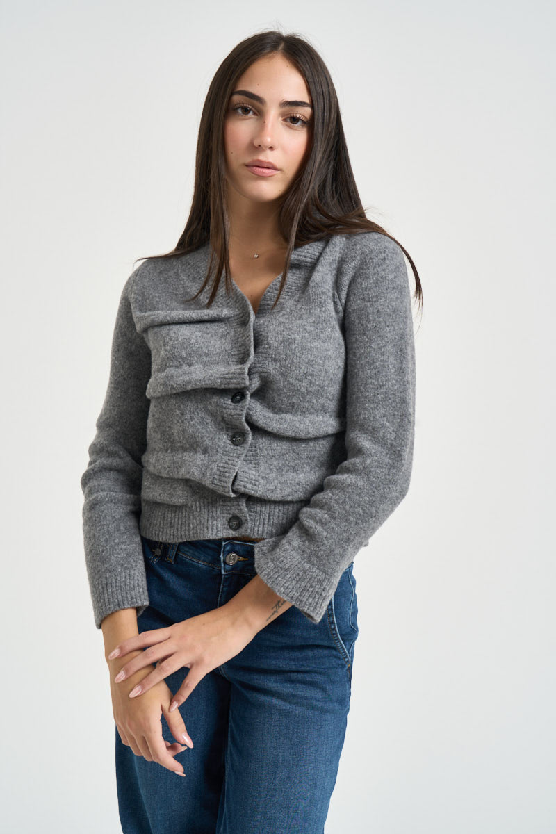 Cardigan donna arricciato grigio A25395 0BFBB96X DIESEL 