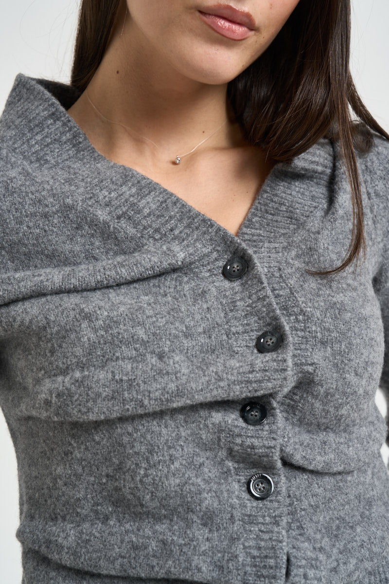 Cardigan donna arricciato grigio A25395 0BFBB96X DIESEL 