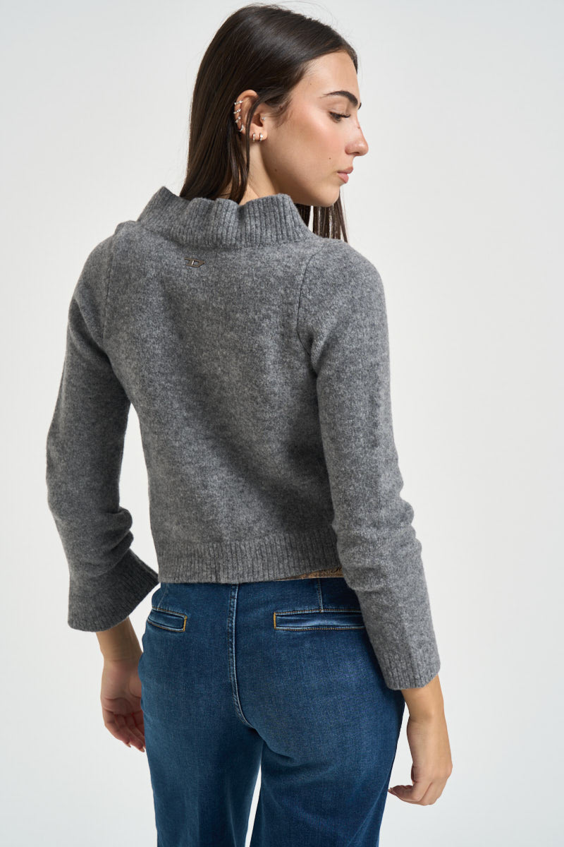Cardigan donna arricciato grigio A25395 0BFBB96X DIESEL 