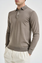 Polo uomo in lana merino tortora 061 TORTORA DIKTAT 