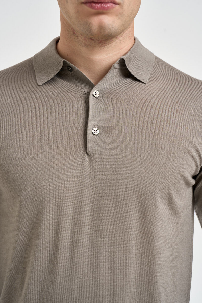 Polo uomo in lana merino tortora 061 TORTORA DIKTAT 