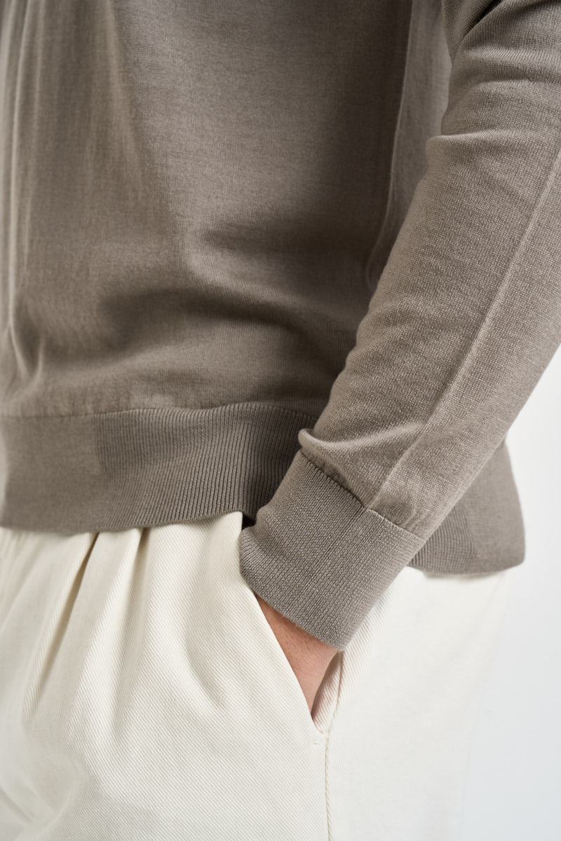 Polo uomo in lana merino tortora 061 TORTORA DIKTAT 