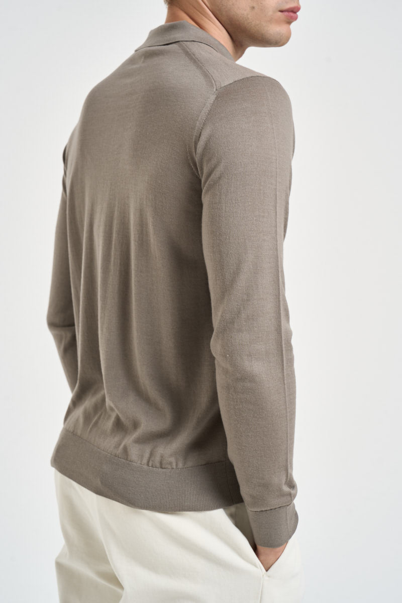 Polo uomo in lana merino tortora 061 TORTORA DIKTAT 