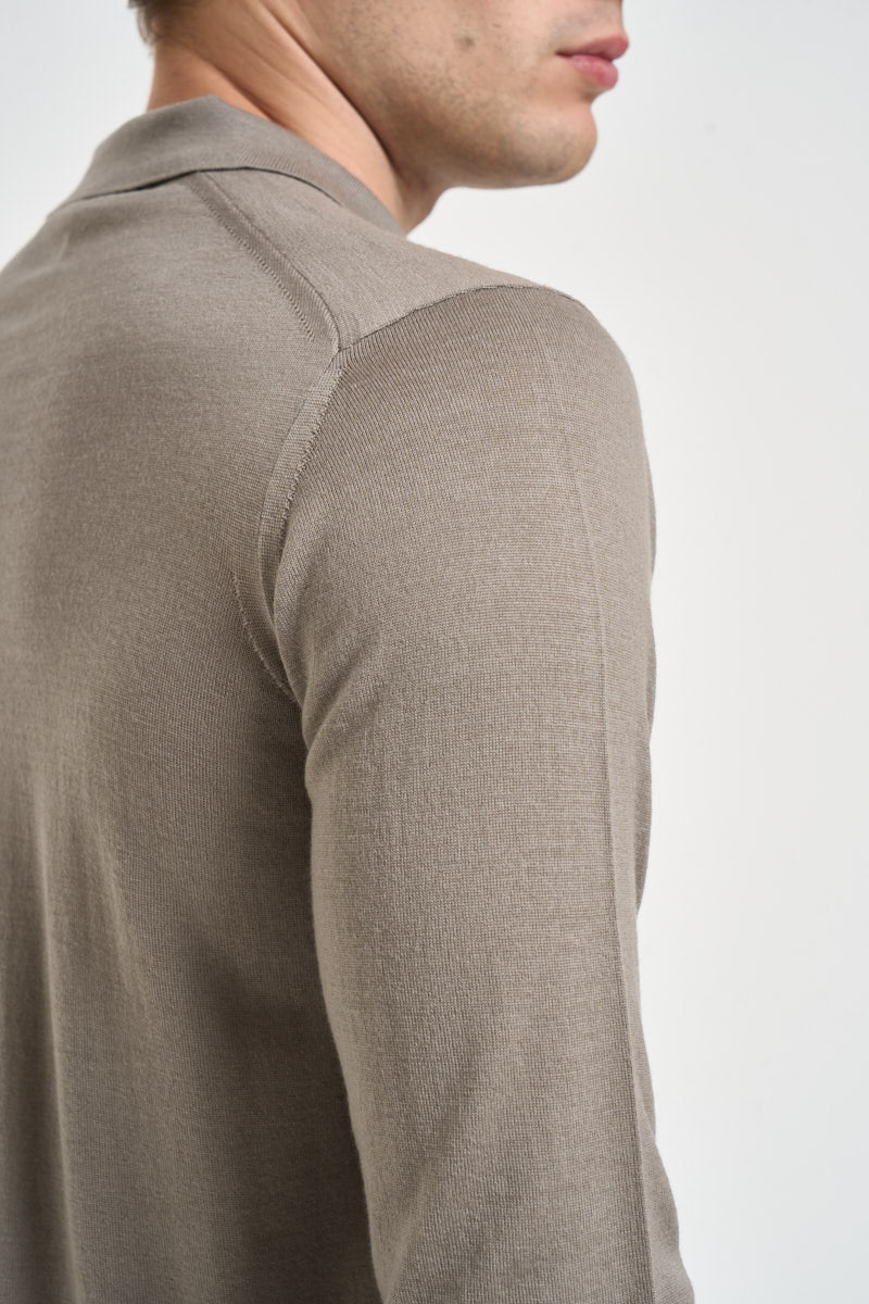 Polo uomo in lana merino tortora 061 TORTORA DIKTAT 