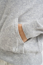 Felpa uomo in maglia con cappuccio grigio chiaro 074 GRIGIO CHIARO DIKTAT 