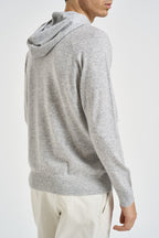 Felpa uomo in maglia con cappuccio grigio chiaro 074 GRIGIO CHIARO DIKTAT 