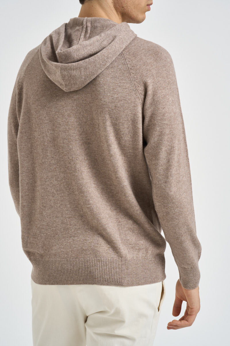 Felpa uomo in maglia con cappuccio tortora 074 TORTORA DIKTAT 