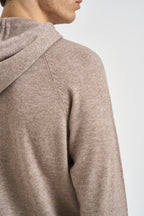 Felpa uomo in maglia con cappuccio tortora 074 TORTORA DIKTAT 