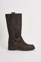 Biker donna in suede marrone AI31/4630N MORO DIVINE FOLLIE 