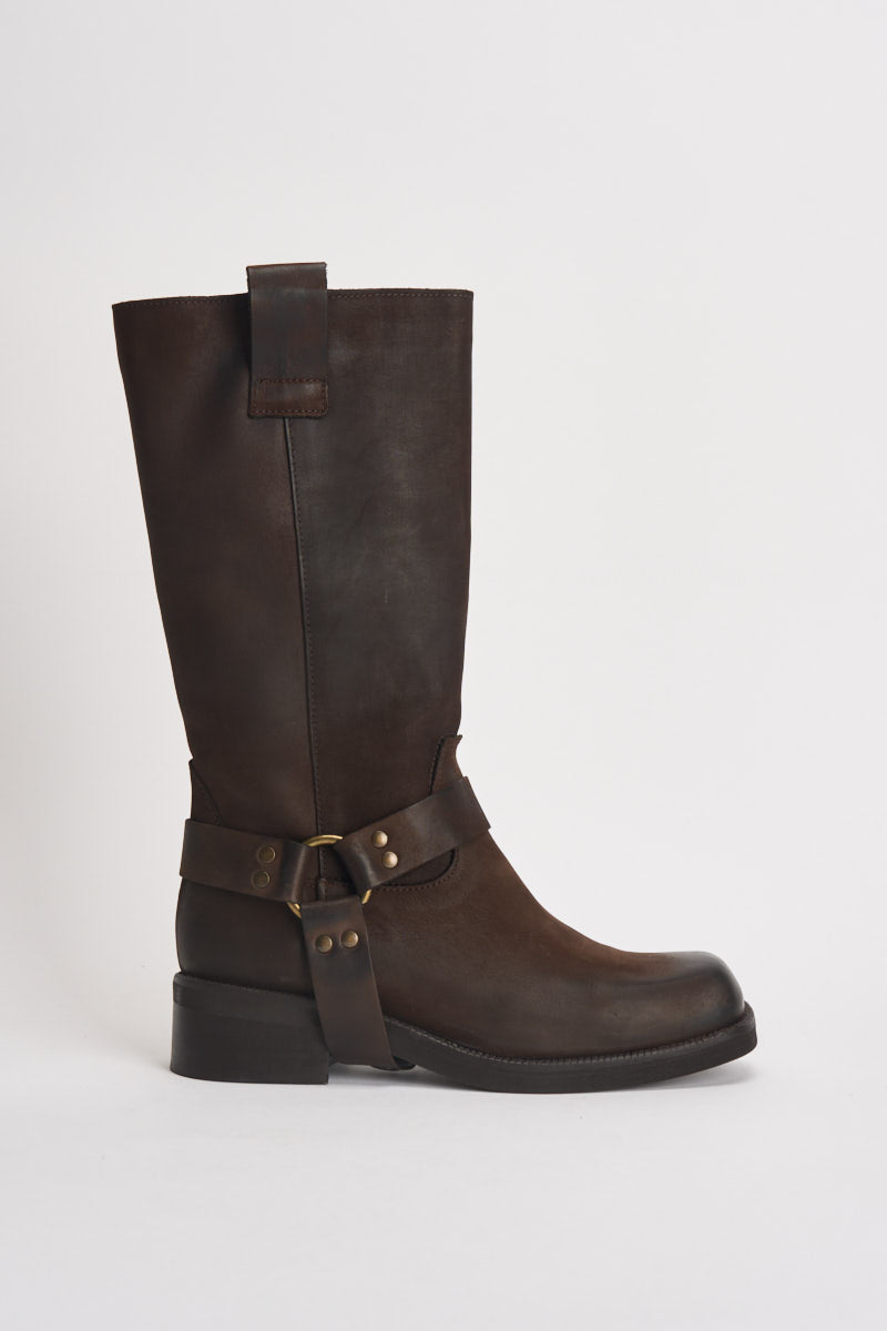 Biker donna in suede marrone AI31/4630N MORO DIVINE FOLLIE 
