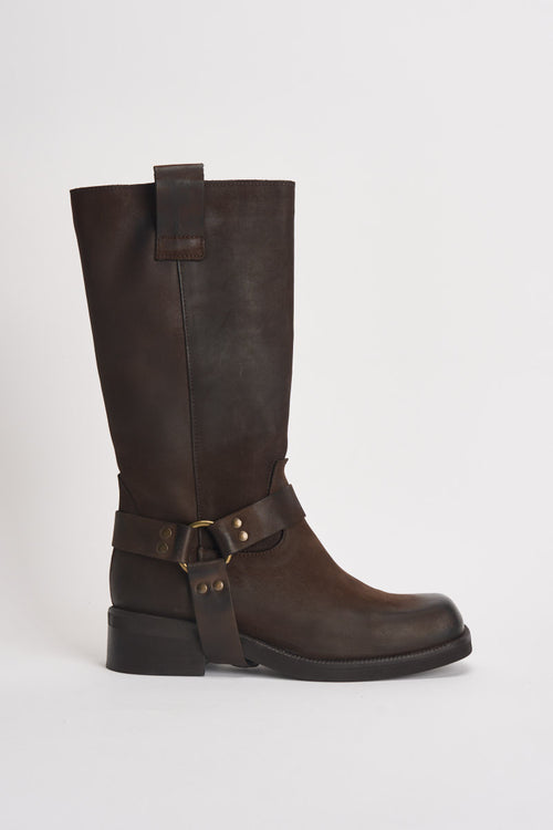 Biker donna in suede marrone AI31/4630N MORO DIVINE FOLLIE 