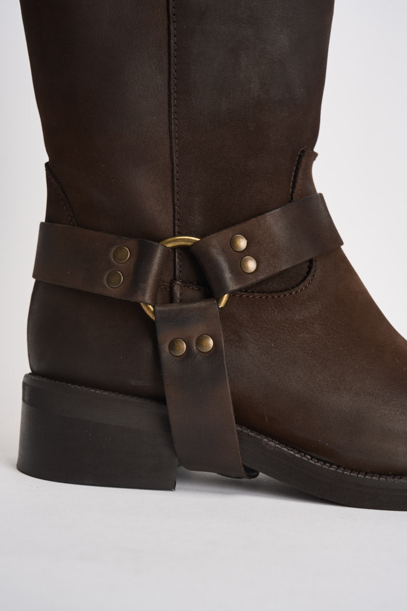 Biker donna in suede marrone AI31/4630N MORO DIVINE FOLLIE 