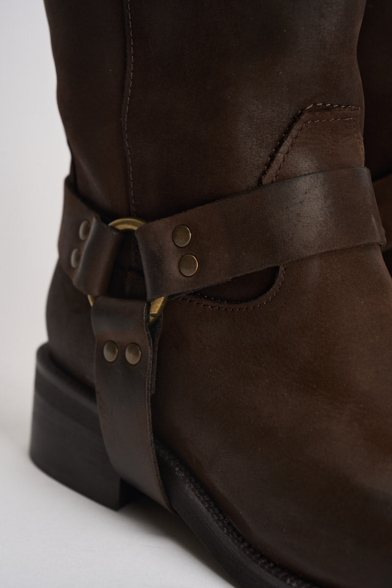 Biker donna in suede marrone AI31/4630N MORO DIVINE FOLLIE 