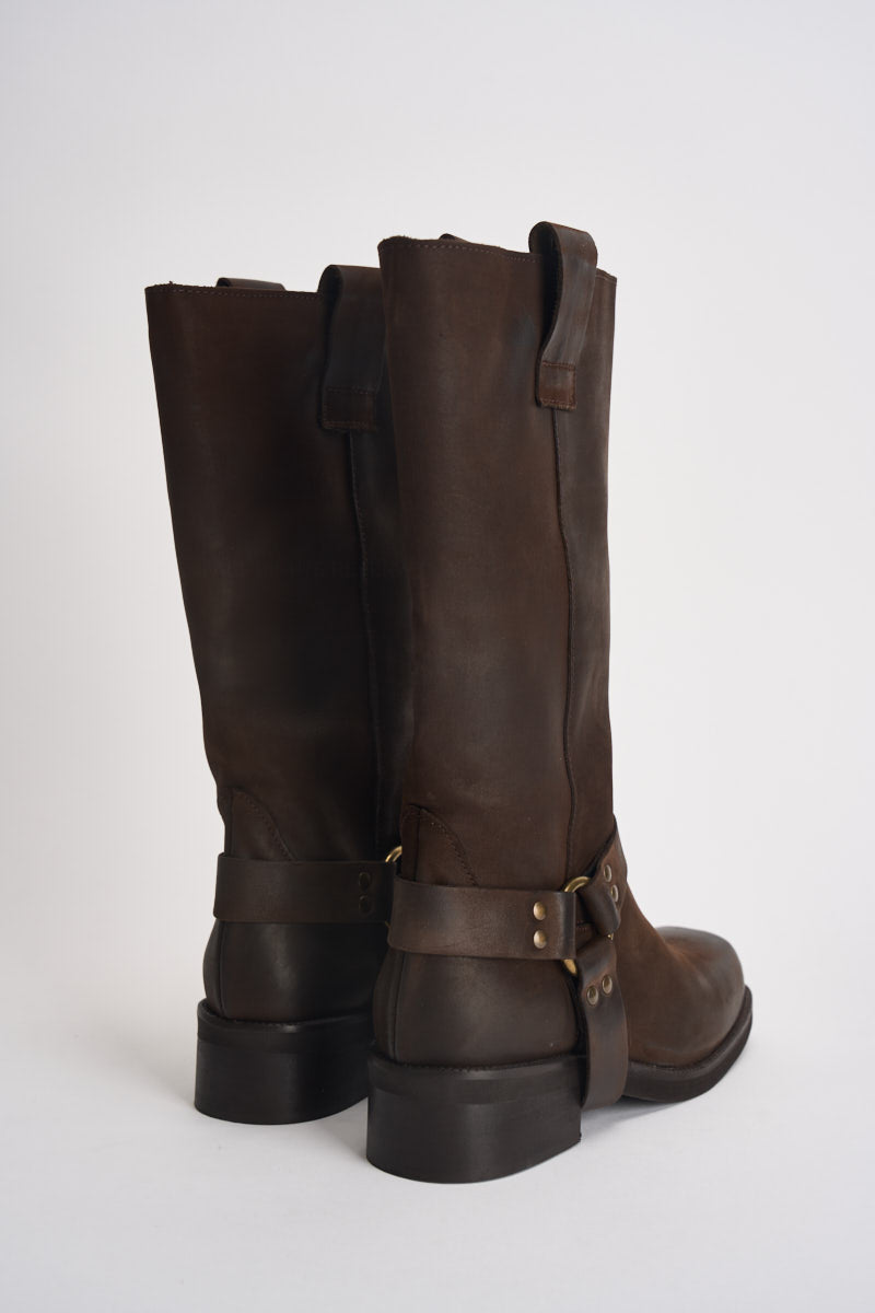Biker donna in suede marrone AI31/4630N MORO DIVINE FOLLIE 