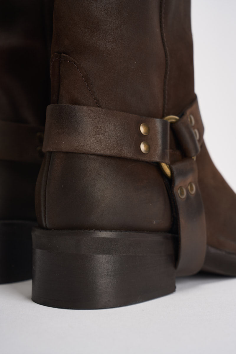 Biker donna in suede marrone AI31/4630N MORO DIVINE FOLLIE 
