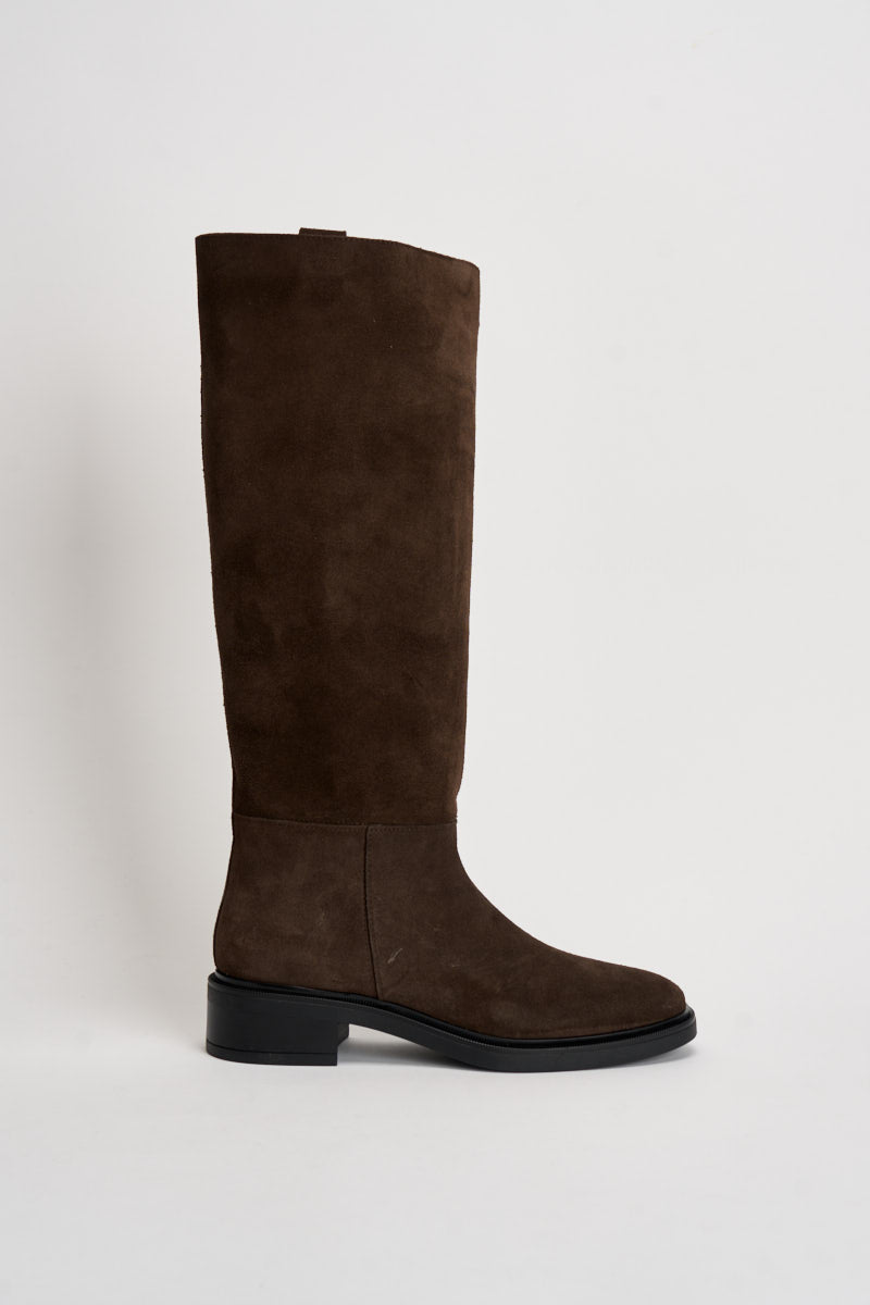 Stivali donna in suede marrone scuro DF308SCU MORO DIVINE FOLLIE 