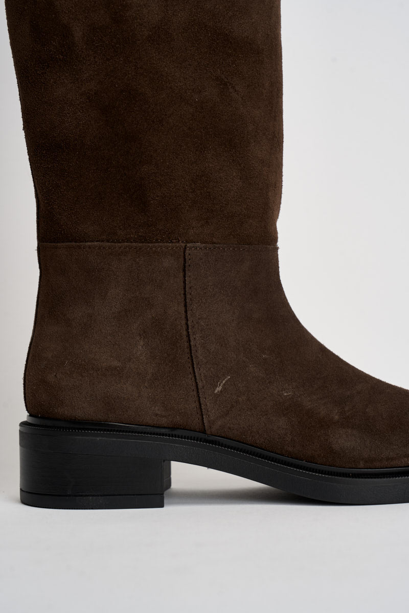 Stivali donna in suede marrone scuro DF308SCU MORO DIVINE FOLLIE 