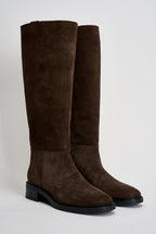 Stivali donna in suede marrone scuro DF308SCU MORO DIVINE FOLLIE 
