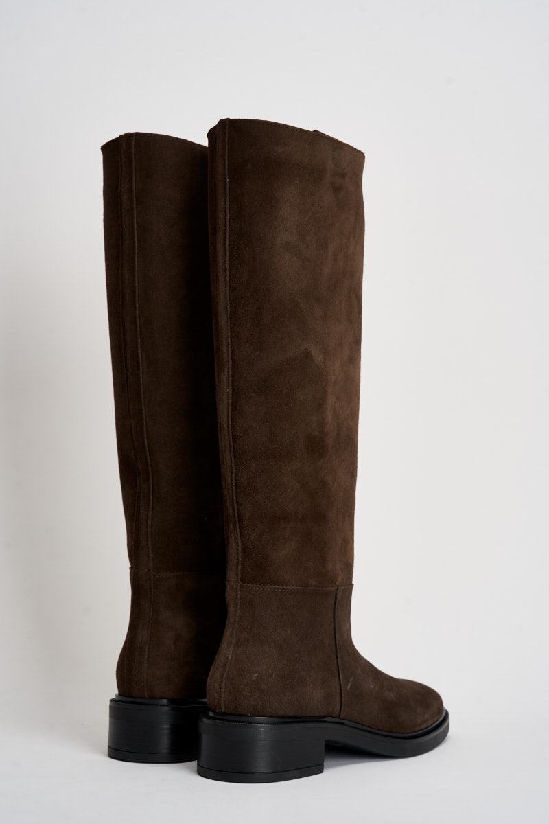 Stivali donna in suede marrone scuro DF308SCU MORO DIVINE FOLLIE 