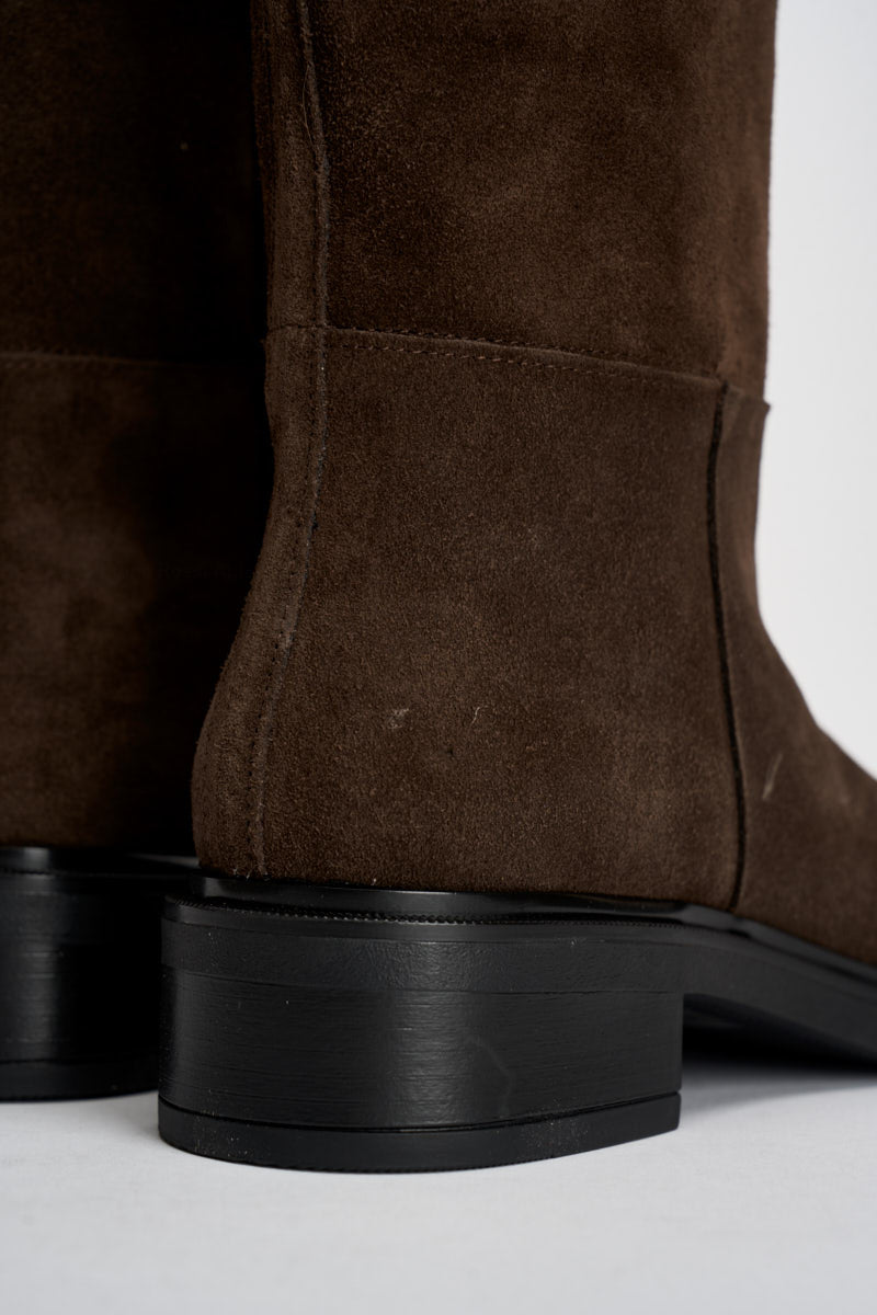 Stivali donna in suede marrone scuro DF308SCU MORO DIVINE FOLLIE 
