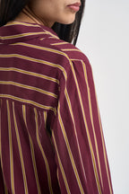 Camicia donna a righe verticali bordeaux e beige CDQC2IR BORDEAUX DIXIE 