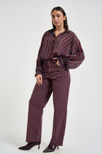 Camicia donna a righe bordeaux CFSF2HN BORDEAUX DIXIE 