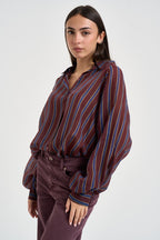 Camicia donna a righe bordeaux CFSF2HN BORDEAUX DIXIE 