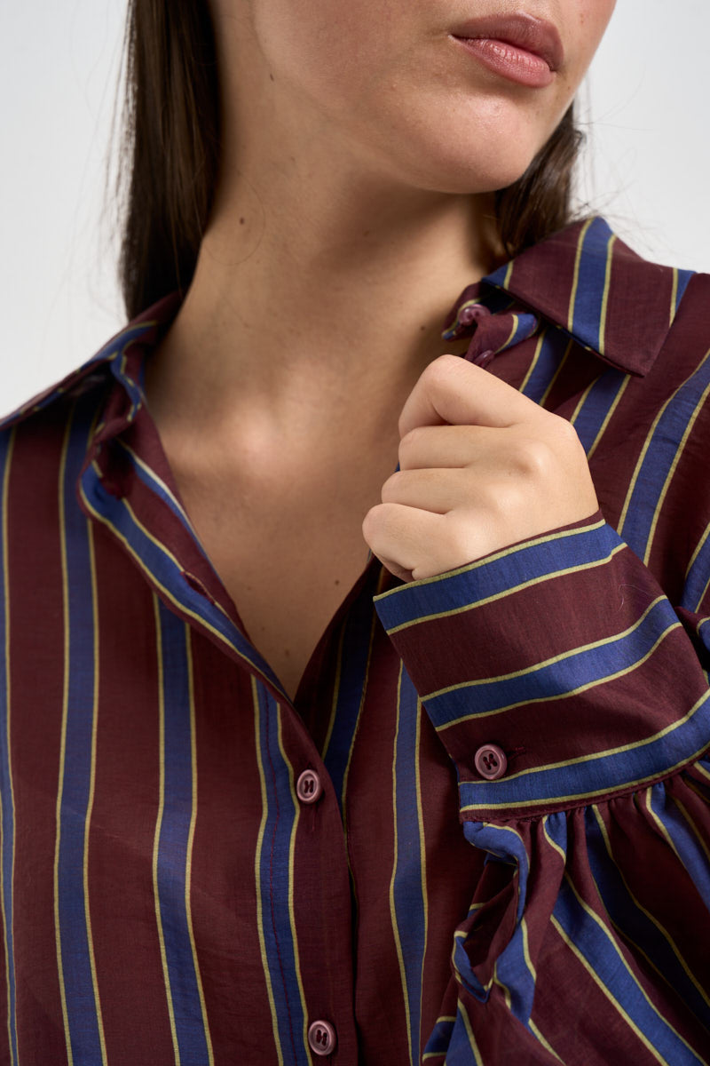 Camicia donna a righe bordeaux CFSF2HN BORDEAUX DIXIE 