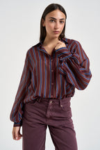 Camicia donna a righe bordeaux CFSF2HN BORDEAUX DIXIE 