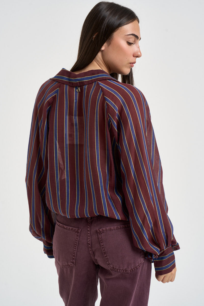 Camicia donna a righe bordeaux CFSF2HN BORDEAUX DIXIE 
