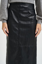 Gonna donna midi in ecopelle nera GDDB2BOA NERO DIXIE 