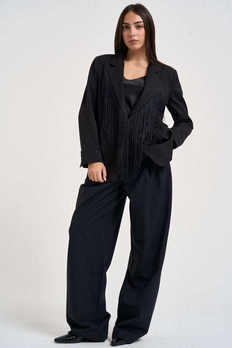 Blazer donna con frange nero JDQFKDZ NERO DIXIE 