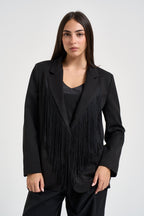 Blazer donna con frange nero JDQFKDZ NERO DIXIE 