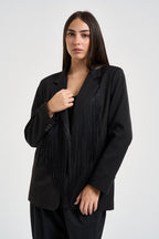 Blazer donna con frange nero JDQFKDZ NERO DIXIE 