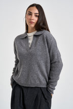 Maglia donna in lana grigio mélange M833B059A GRIGIO DIXIE 
