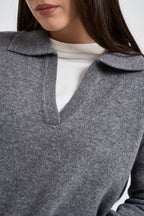 Maglia donna in lana grigio mélange M833B059A GRIGIO DIXIE 