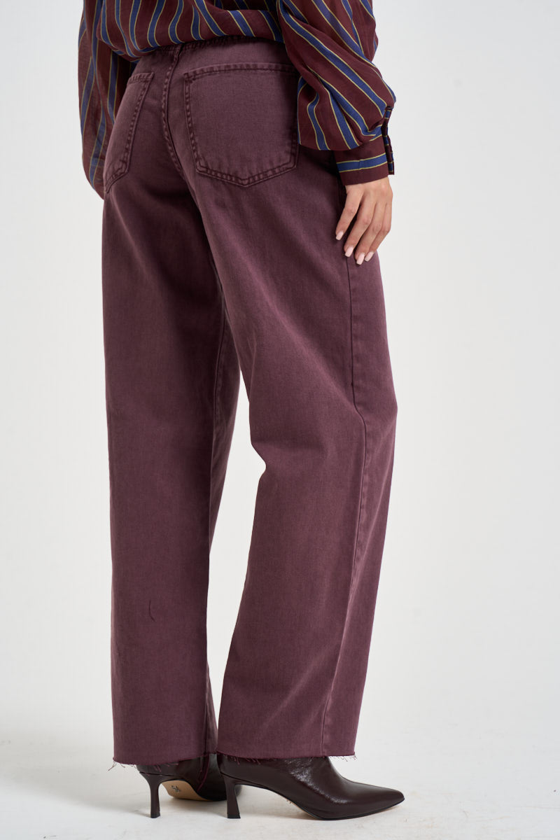 Jeans donna wide leg burgundy P881B066 BORGOGNA DIXIE 