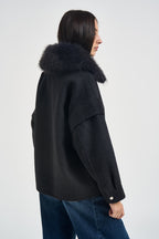Giacca donna oversized nero mèlange V330B008A NERO DIXIE 