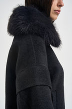 Giacca donna oversized nero mèlange V330B008A NERO DIXIE 