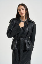 Trench donna in ecopelle nero VAI32BOA NERO DIXIE 