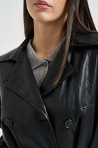 Trench donna in ecopelle nero VAI32BOA NERO DIXIE 