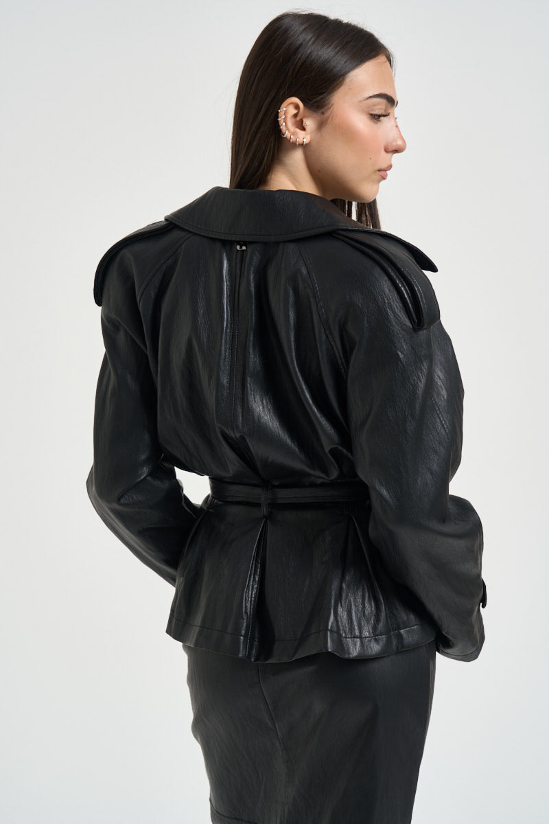 Trench donna in ecopelle nero VAI32BOA NERO DIXIE 