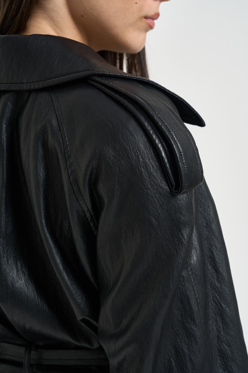 Trench donna in ecopelle nero VAI32BOA NERO DIXIE 