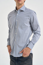 Camicia uomo a righe bianche e blu AURORA BLU SCURO EDD 