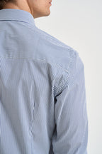 Camicia uomo a righe bianche e blu AURORA BLU SCURO EDD 