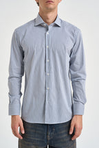Camicia uomo a righe bianche e blu AURORA BLU SCURO EDD 