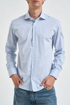 Camicia uomo a righe bianche e celesti AURORA CELESTE EDD 