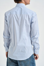 Camicia uomo a righe bianche e celesti AURORA CELESTE EDD 