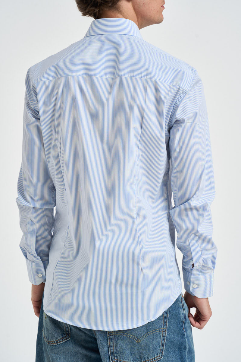 Camicia uomo a righe bianche e celesti AURORA CELESTE EDD 